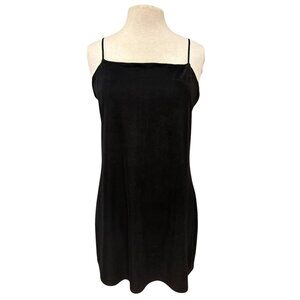 Black Spaghetti Strap Mini Dress By Express Adjustable Straps Ribbed Texture Wom